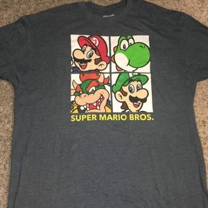 Nintendo Super Mario Mens Sz XL Gray T-shirt EUC